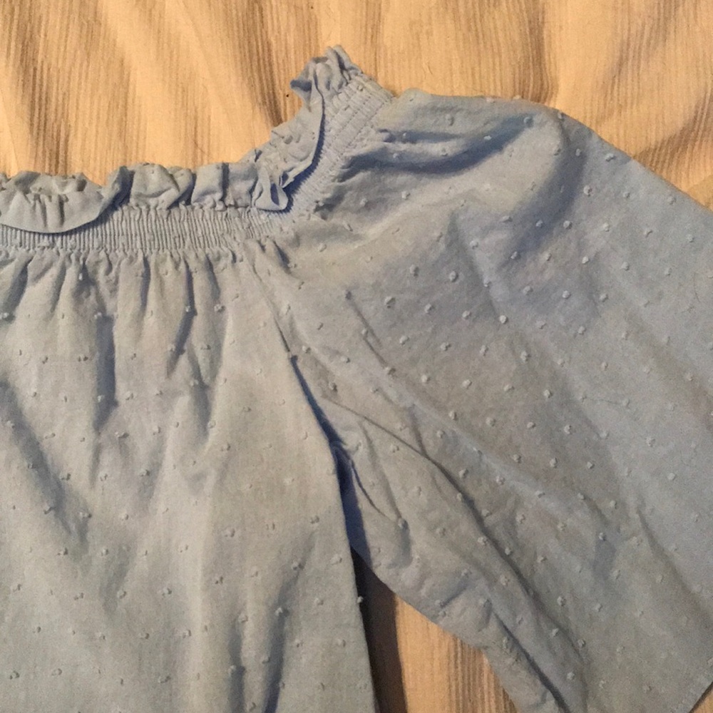 H&M off the shoulder blouse - light blue - Picture 3 of 4